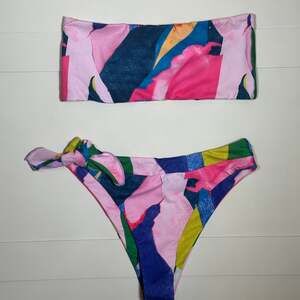 Women’s Neon Abstract Print Bikini Swimsuit Poolside Pick Size Large
